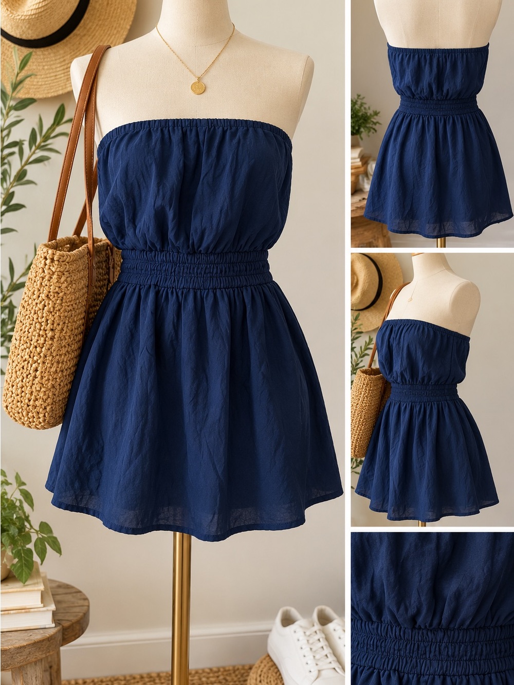 Abercrombie & Fitch Strapless Navy Dress Juniors size Small